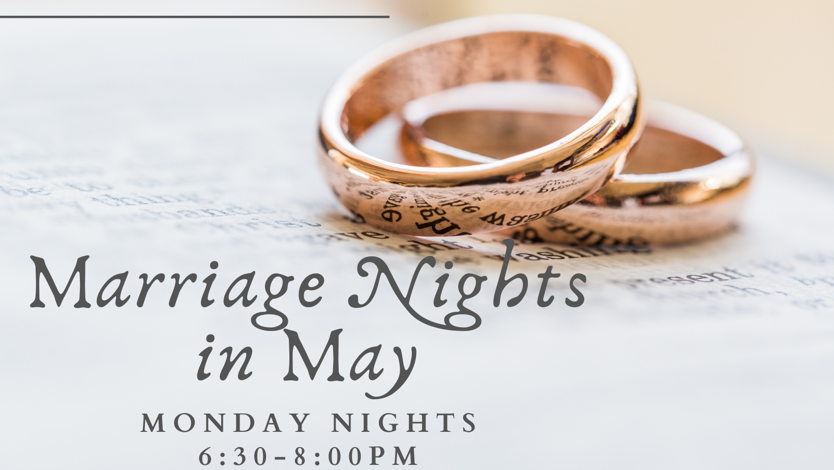 You are currently viewing Marriage Nights in May