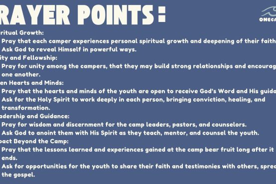 OneCamp Prayer Points